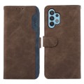 For Samsung Galaxy A32 4G ABEEL Color Block Magnetic RFID Leather Phone Case(Brown-Blue)