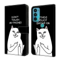 For Motorola Moto E20/E30/E40 Crystal Painted Leather Phone case(Dont Touch My Phone)