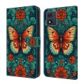 For Motorola Moto E22/E22i Crystal Painted Leather Phone case(Flower Butterfly)