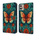For Motorola Moto G10/G20/G30 Crystal Painted Leather Phone case(Flower Butterfly)