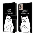 For Motorola Moto G22 Crystal Painted Leather Phone case(Dont Touch My Phone)