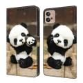 For Motorola Moto G22 Crystal Painted Leather Phone case(Panda)
