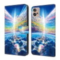 For Motorola Moto G32 Crystal Painted Leather Phone case(Colorful Sky)
