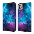 For Motorola Moto G32 Crystal Painted Leather Phone case(Starry Sky)