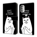 For Motorola Moto G51 5G Crystal Painted Leather Phone case(Dont Touch My Phone)