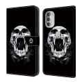For Motorola Moto G51 5G Crystal Painted Leather Phone case(Skull)