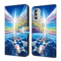 For Motorola Moto G51 5G Crystal Painted Leather Phone case(Colorful Sky)