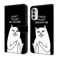 For Motorola Moto G52 4G/G82 Crystal Painted Leather Phone case(Dont Touch My Phone)