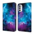 For Motorola Moto G52 4G/G82 Crystal Painted Leather Phone case(Starry Sky)