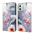 For Motorola Moto G54 Crystal Painted Leather Phone case(Koi)