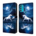 For Motorola Moto G71 5G Crystal Painted Leather Phone case(White Horse)