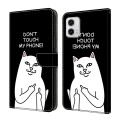 For Motorola Moto G73 Crystal Painted Leather Phone case(Dont Touch My Phone)