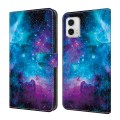 For Motorola Moto G73 Crystal Painted Leather Phone case(Starry Sky)
