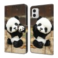 For Motorola Moto G73 Crystal Painted Leather Phone case(Panda)