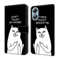 For OPPO A17 Crystal Painted Leather Phone case(Dont Touch My Phone)