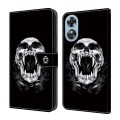 For OPPO A17 Crystal Painted Leather Phone case(Skull)