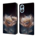 For OPPO A17 Crystal Painted Leather Phone case(Peony)