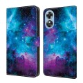 For OPPO A17 Crystal Painted Leather Phone case(Starry Sky)