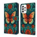 For OPPO A54 5G/A74 5G Crystal Painted Leather Phone case(Flower Butterfly)