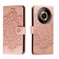 For Realme 11 Pro Sun Mandala Embossing Pattern Phone Leather Case(Rose Gold)
