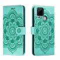 For Realme C15 / C25 / Narzo 30A Sun Mandala Embossing Pattern Phone Leather Case(Green)