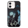 For iPhone 11 2 in 1 Aurora Electroplating Frame Phone Case(Sunrise Black)