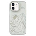 For iPhone 12 2 in 1 Aurora Electroplating Frame Phone Case(Sunrise White)