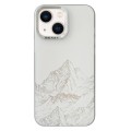 For iPhone 14 2 in 1 Aurora Electroplating Frame Phone Case(Snowy Mountains White)