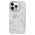 For iPhone 14 Pro 2 in 1 Aurora Electroplating Frame Phone Case(Sunrise White)