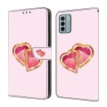 For Nokia G22 Crystal Painted Leather Phone case(Love Peach)
