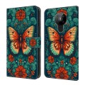 For Nokia 5.3 Crystal Painted Leather Phone case(Flower Butterfly)