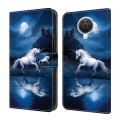 For Nokia G20 Crystal Painted Leather Phone case(White Horse)
