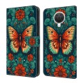For Nokia G20 Crystal Painted Leather Phone case(Flower Butterfly)