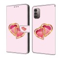 For Nokia G21/G11 Crystal Painted Leather Phone case(Love Peach)