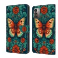 For Nokia G21/G11 Crystal Painted Leather Phone case(Flower Butterfly)