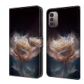 For Nokia G21/G11 Crystal Painted Leather Phone case(Peony)