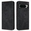 For Google Pixel 8 Pro Retro Elephant Embossed Leather Phone Case(Black)