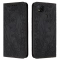 For Xiaomi Redmi 9C / 10A Retro Elephant Embossed Leather Phone Case(Black)