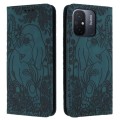 For Xiaomi Redmi 12C Retro Elephant Embossed Leather Phone Case(Green)