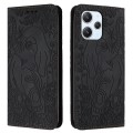For Xiaomi Redmi 12 4G Retro Elephant Embossed Leather Phone Case(Black)