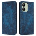 For Xiaomi Redmi 13C 4G / 5G Retro Elephant Embossed Leather Phone Case(Blue)