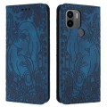 For Xiaomi Redmi A1+ Retro Elephant Embossed Leather Phone Case(Blue)