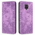 For Xiaomi Redmi Note 9 Pro / Note 9 Pro Max Retro Elephant Embossed Leather Phone Case(Purple)
