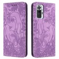 For Xiaomi Redmi Note 10 Pro 4G Retro Elephant Embossed Leather Phone Case(Purple)
