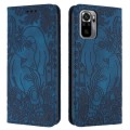 For Xiaomi Redmi Note 10 / Note 10S 4G Retro Elephant Embossed Leather Phone Case(Blue)