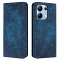 For Xiaomi Redmi Note 13 4G Retro Elephant Embossed Leather Phone Case(Blue)