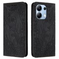 For Xiaomi Redmi Note 13 4G Retro Elephant Embossed Leather Phone Case(Black)