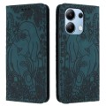 For Xiaomi Redmi Note 13 4G Retro Elephant Embossed Leather Phone Case(Green)