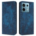 For Xiaomi Redmi Note 13 5G Retro Elephant Embossed Leather Phone Case(Blue)