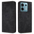 For Xiaomi Redmi Note 13 5G Retro Elephant Embossed Leather Phone Case(Black)